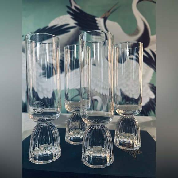 Vintage Mid-Century Hand-Blown Crystal Cordial Glasses Set of 4 | France | - Picture 7 of 8